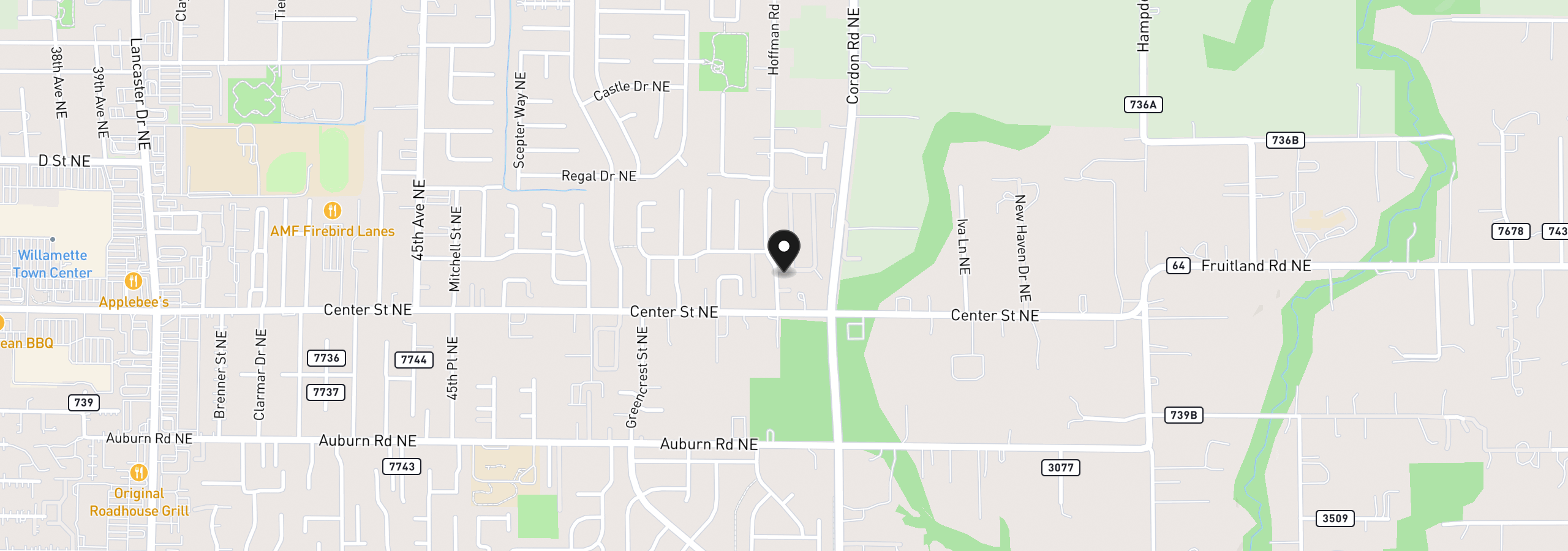 Map showing the location of 786 Hoffman Rd, Salem, OR 97301