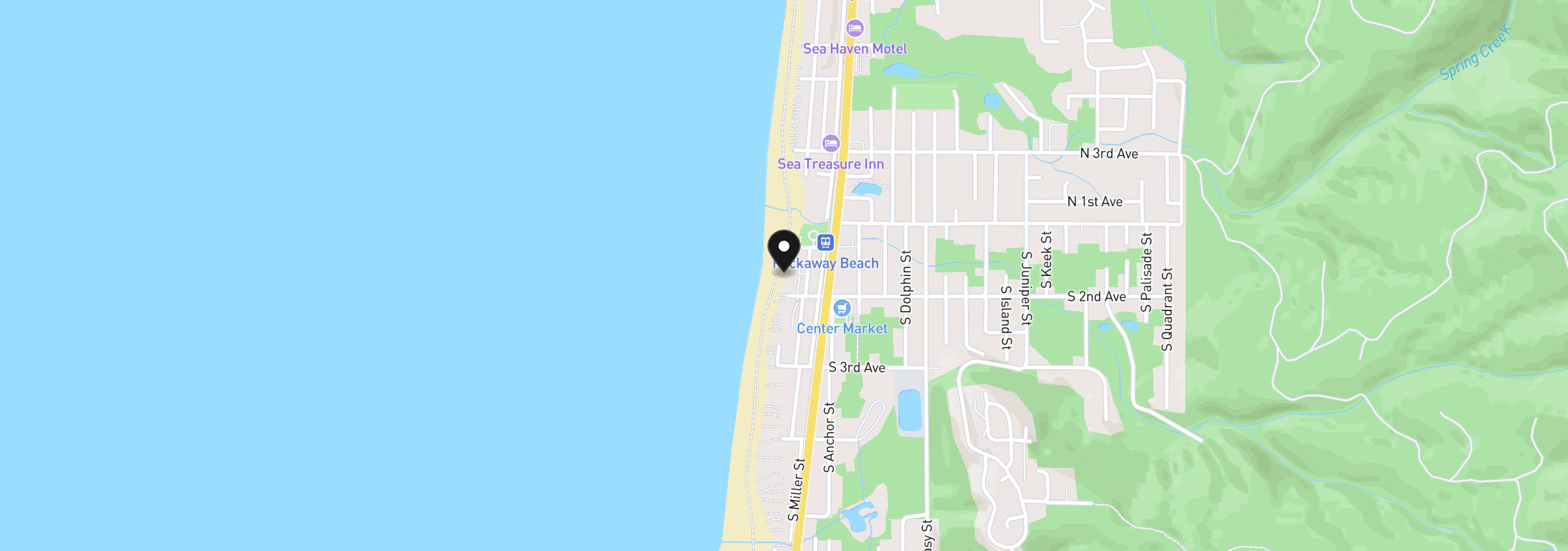 Map showing the location of 137 S Pacific St 11, Rockaway Beach, OR 97136