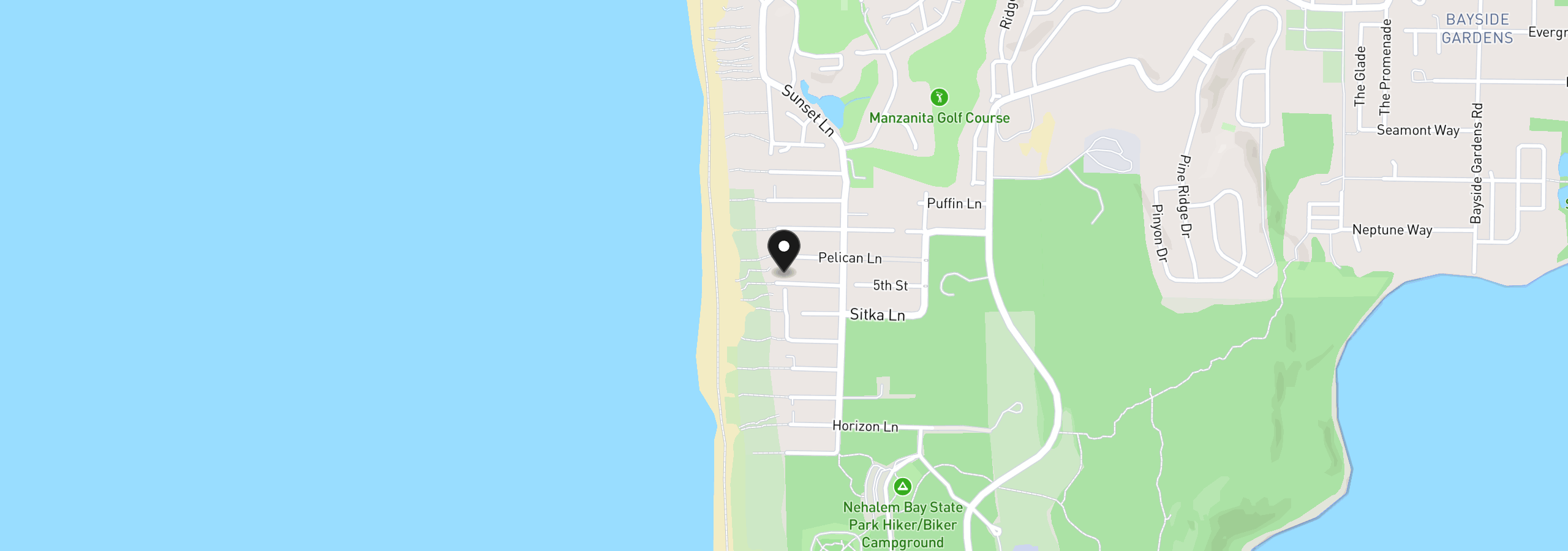 Map showing the location of 8830 Windward Ln, Manzanita, OR 97130
