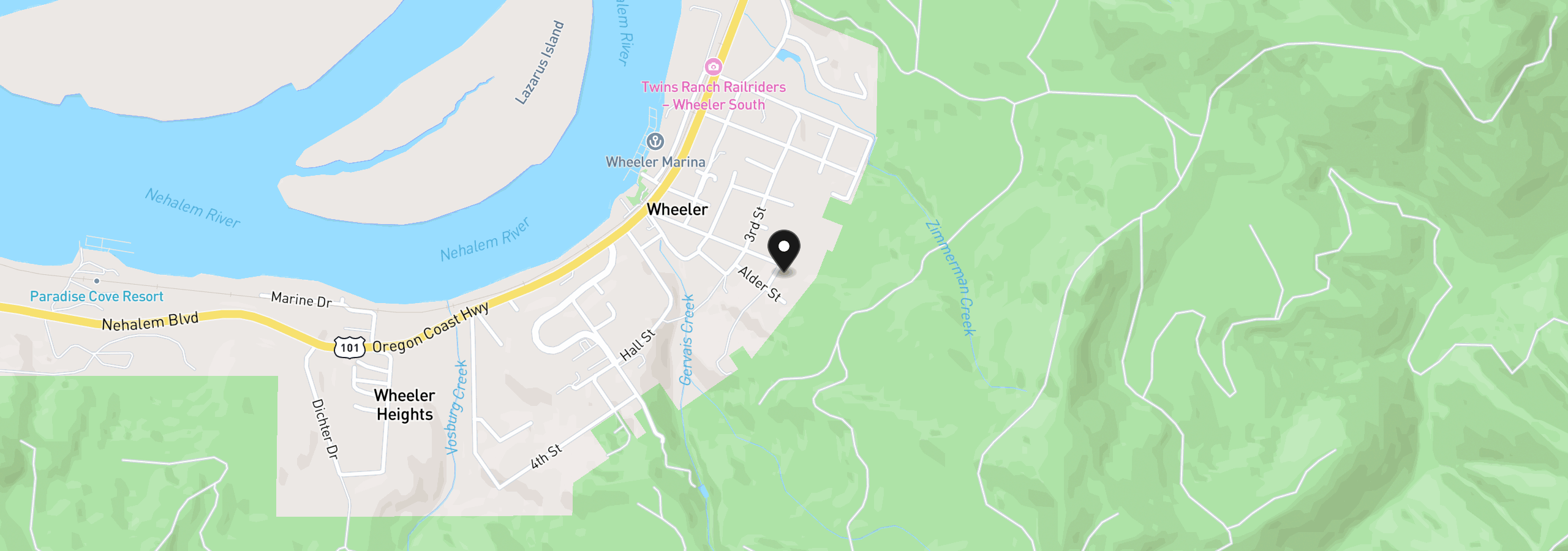 Map showing the location of Block 9 Lot 5, Wheeler, OR 97147
