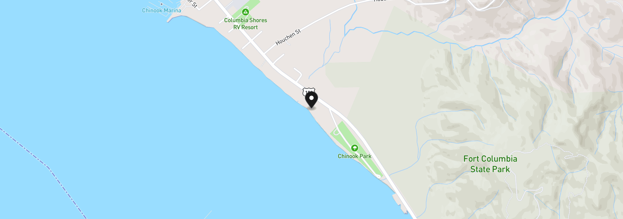 Map showing the location of 633 State Route 101, Chinook, Wa 98614