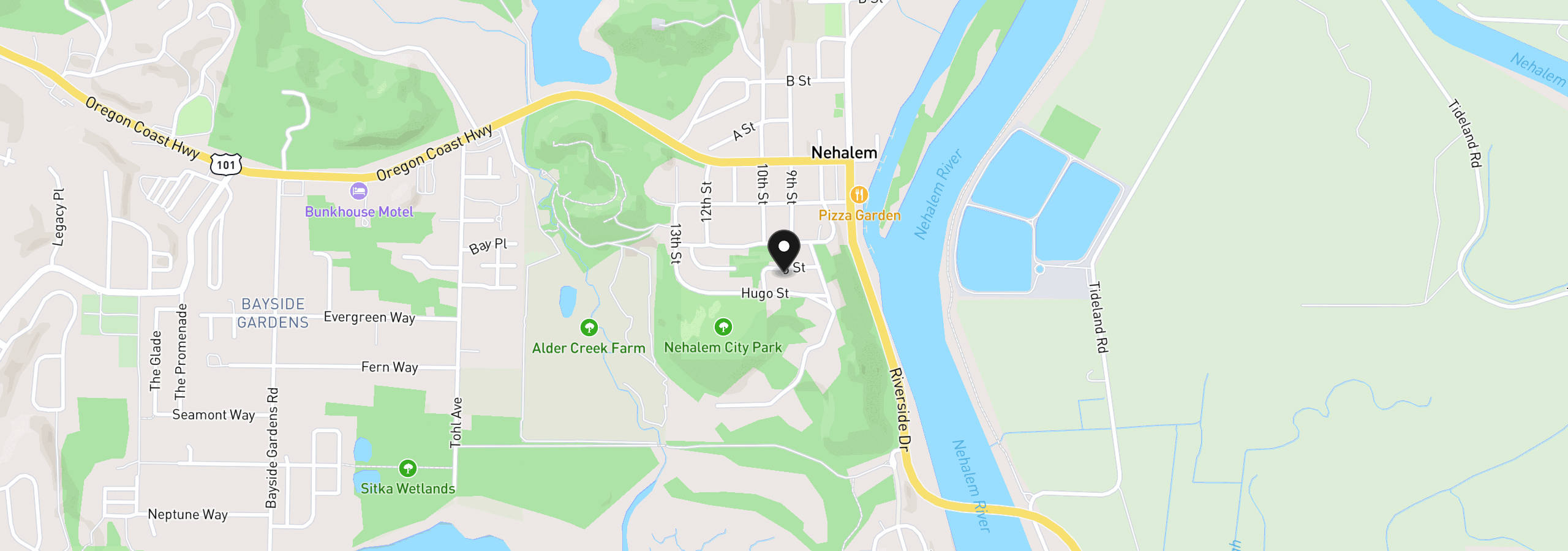 Map showing the location of J St Lot 7, Nehalem, OR 97131