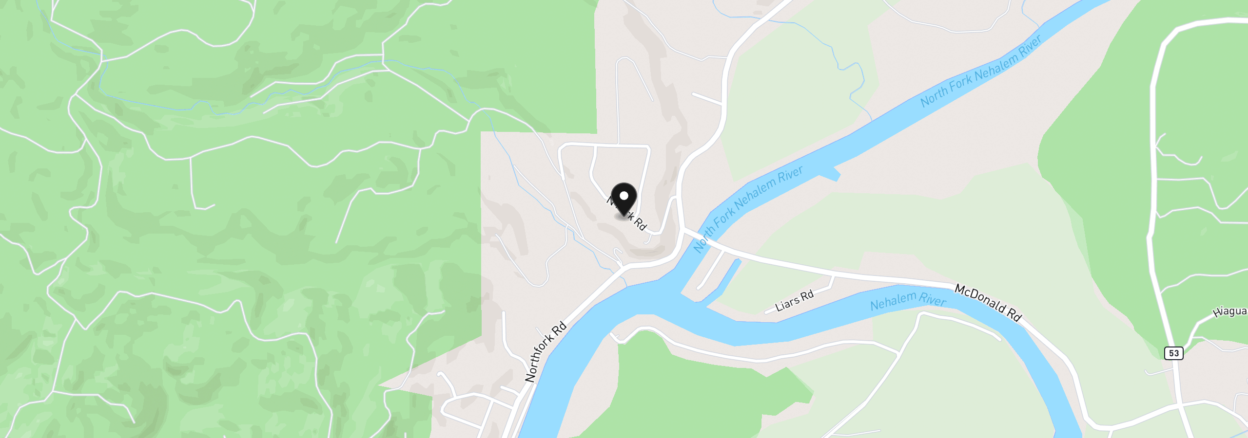 Map showing the location of 3 Riverview Meadows Ln, Nehalem, OR 97131