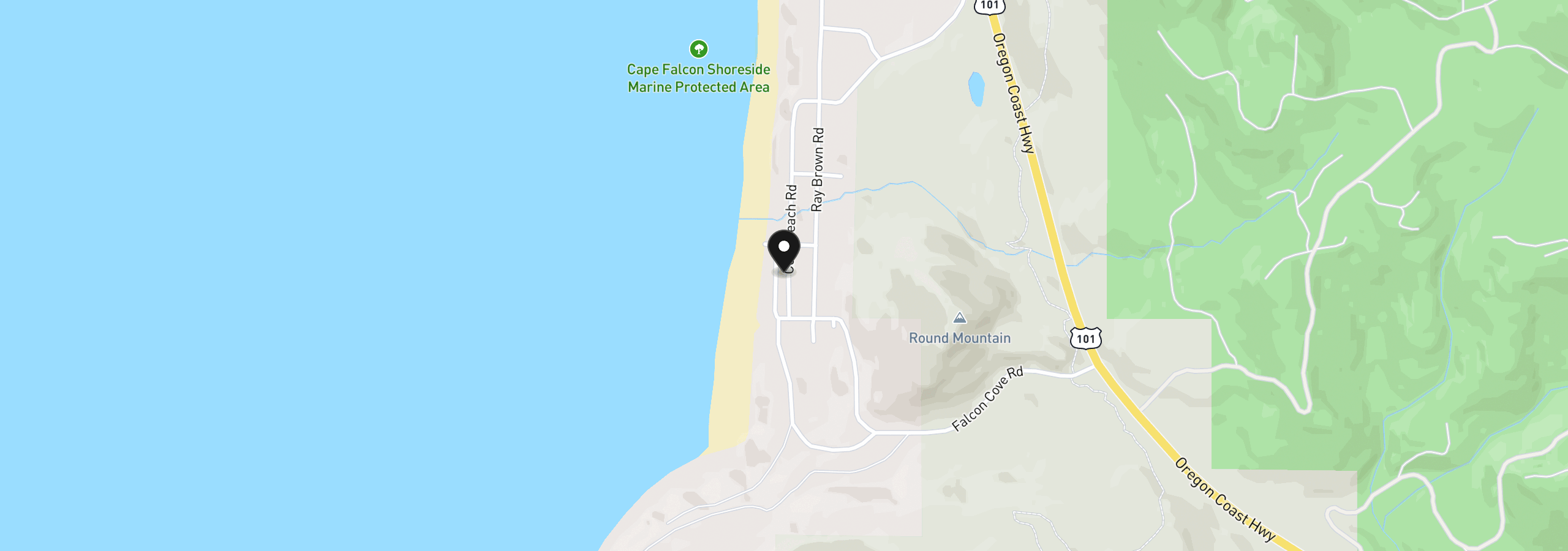 Map showing the location of 78986 Cove Beach Rd, Arch Cape, OR 97102