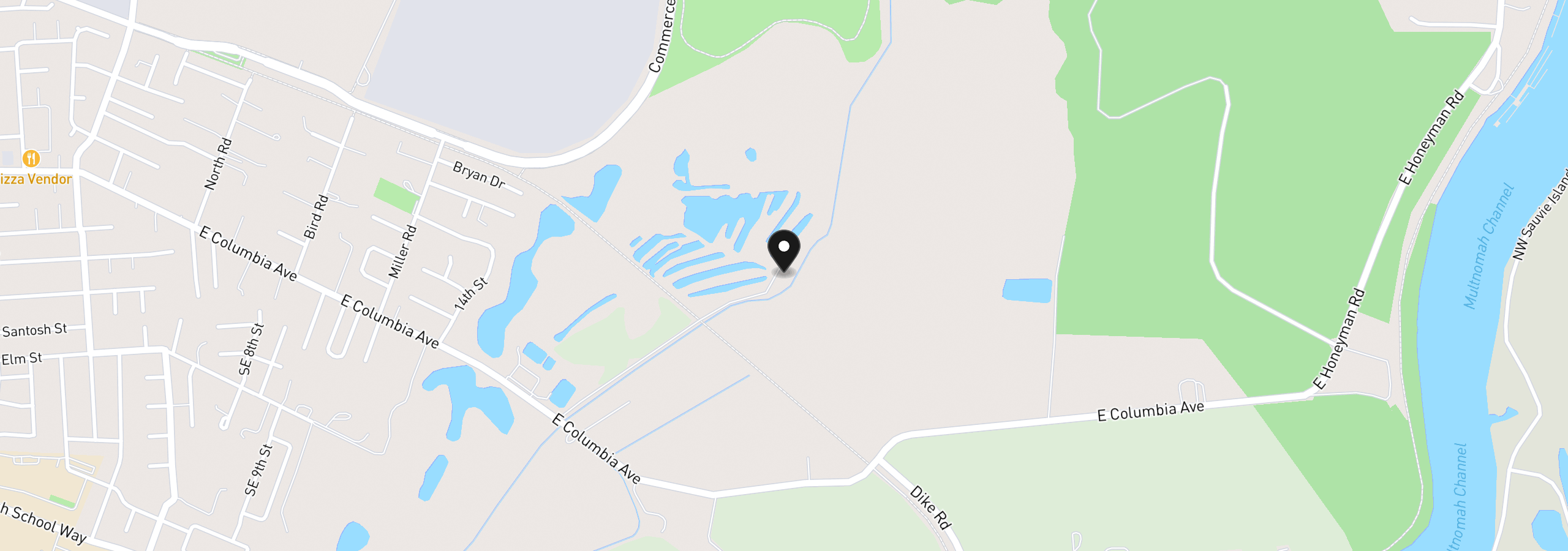 Map showing the location of 34579 E Columbia Ave, Scappoose, OR 97056