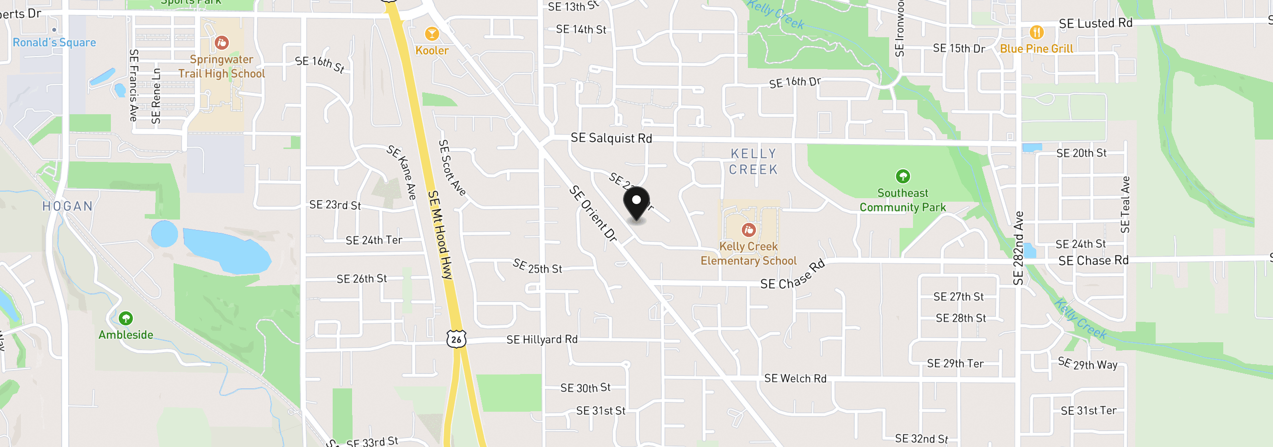 Map showing the location of 2330 SE Paloma Dr, Gresham, OR 97080