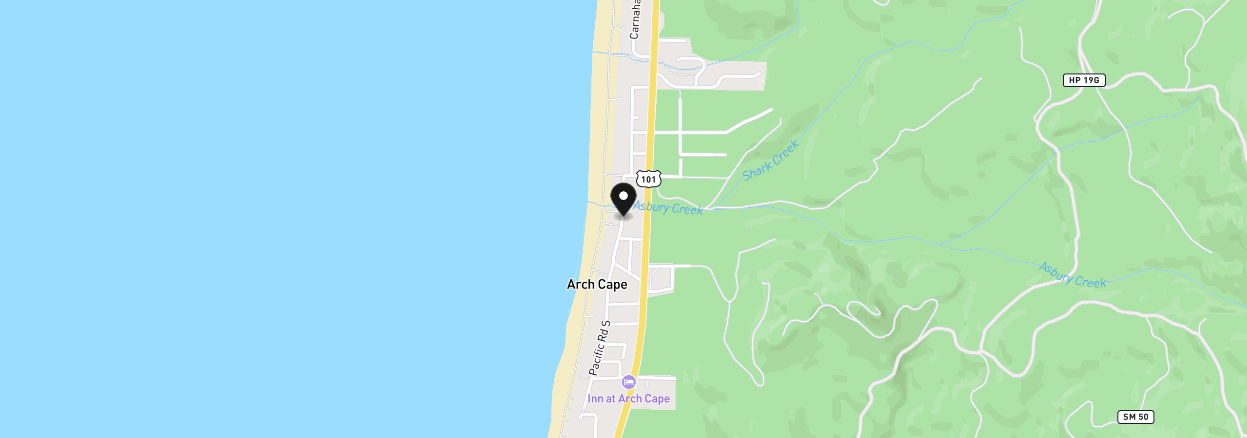 Map showing the location of Pacific Rd 4, Arch Cape, OR 97102