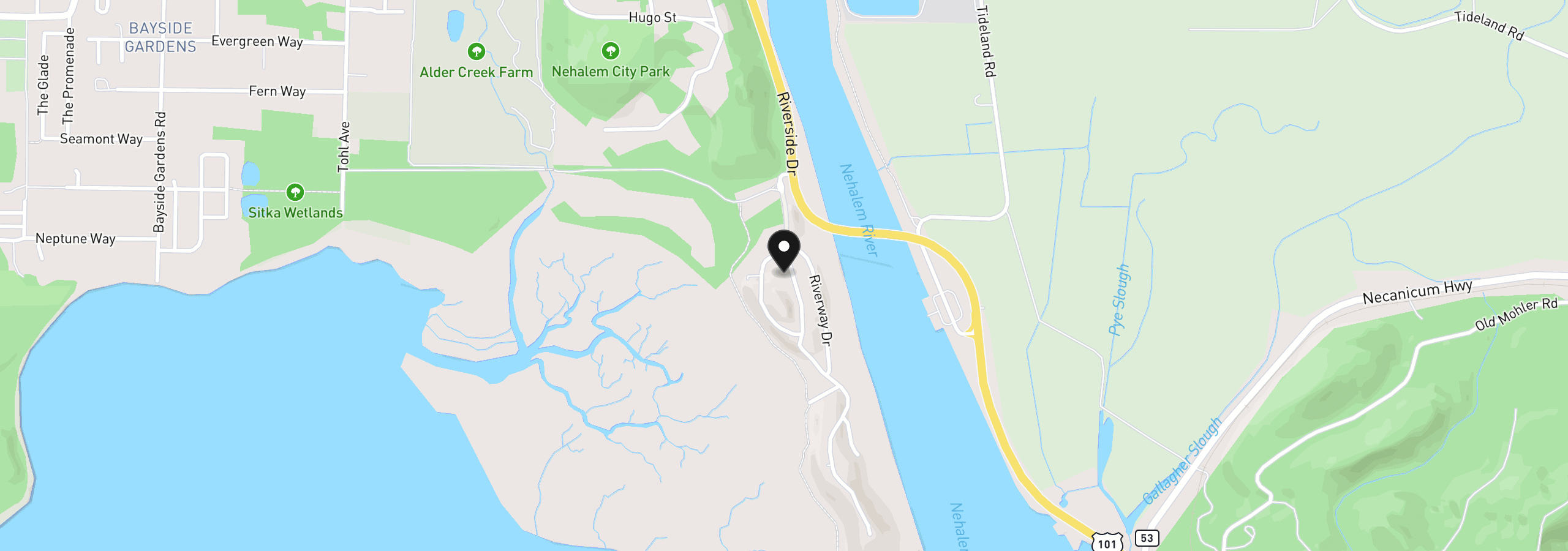 Map showing the location of 34840 Nehalem Point Dr, Nehalem, OR 97131