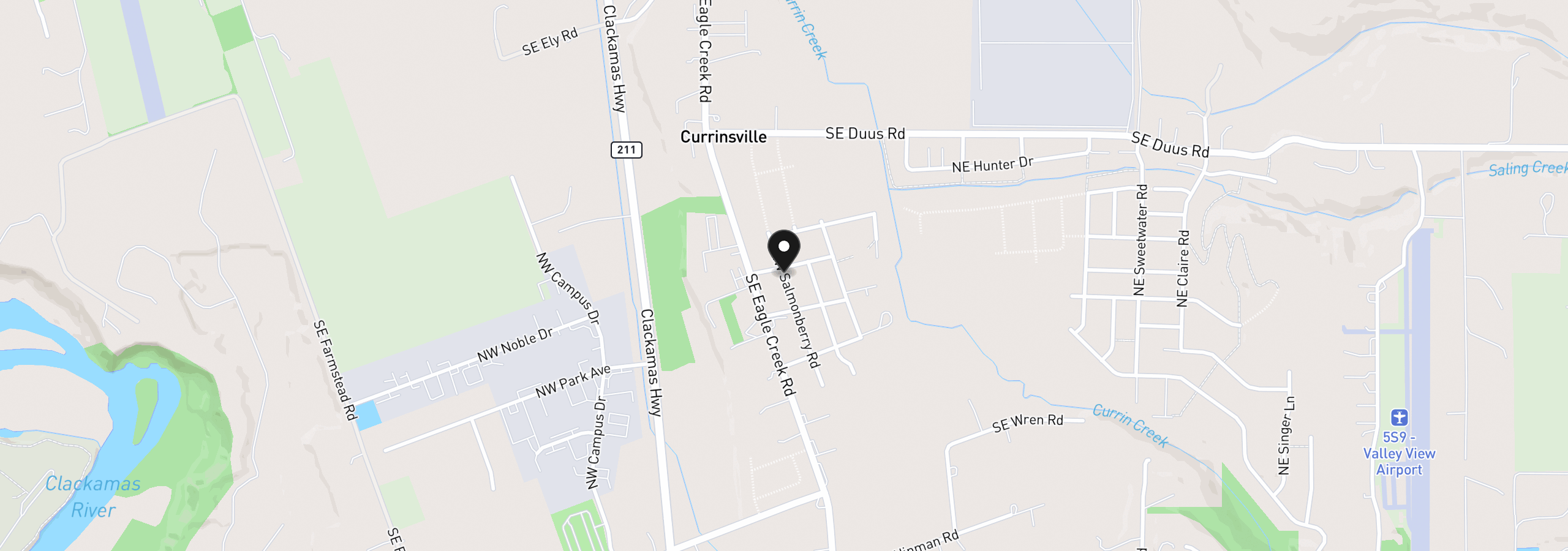 Map showing the location of 2893 NW Rhododendron, Estacada, OR 97023