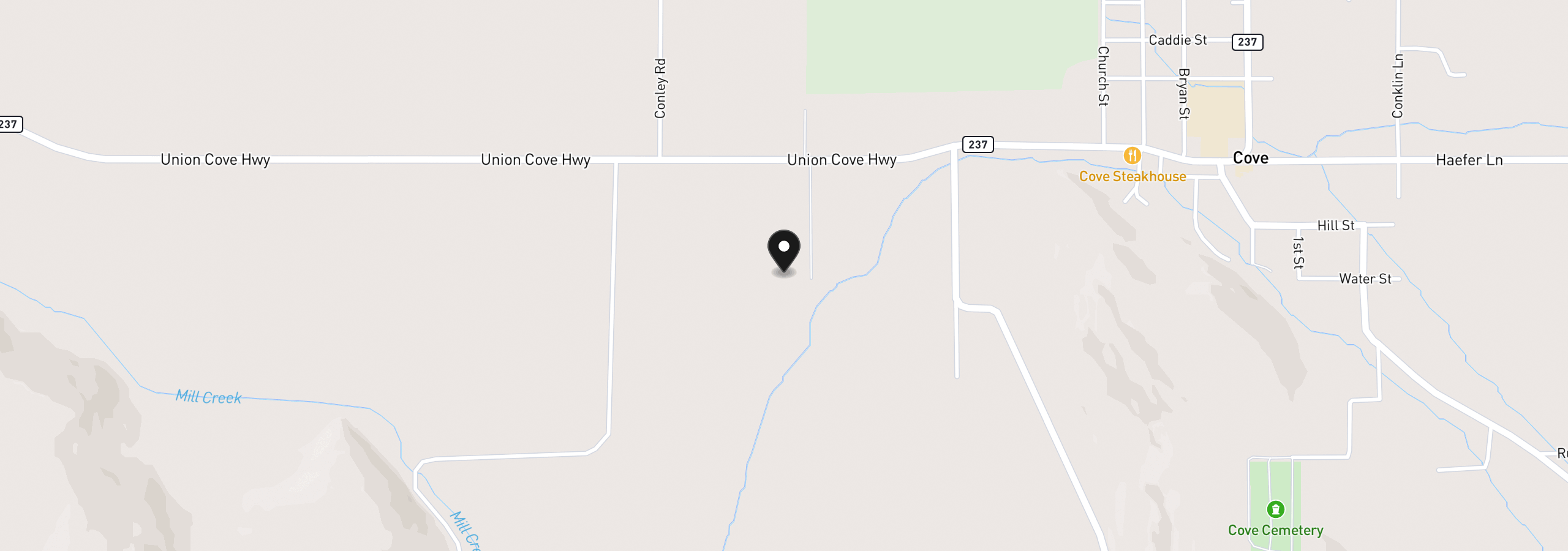 Map showing the location of 61597 Hwy 237, Cove, OR 97824