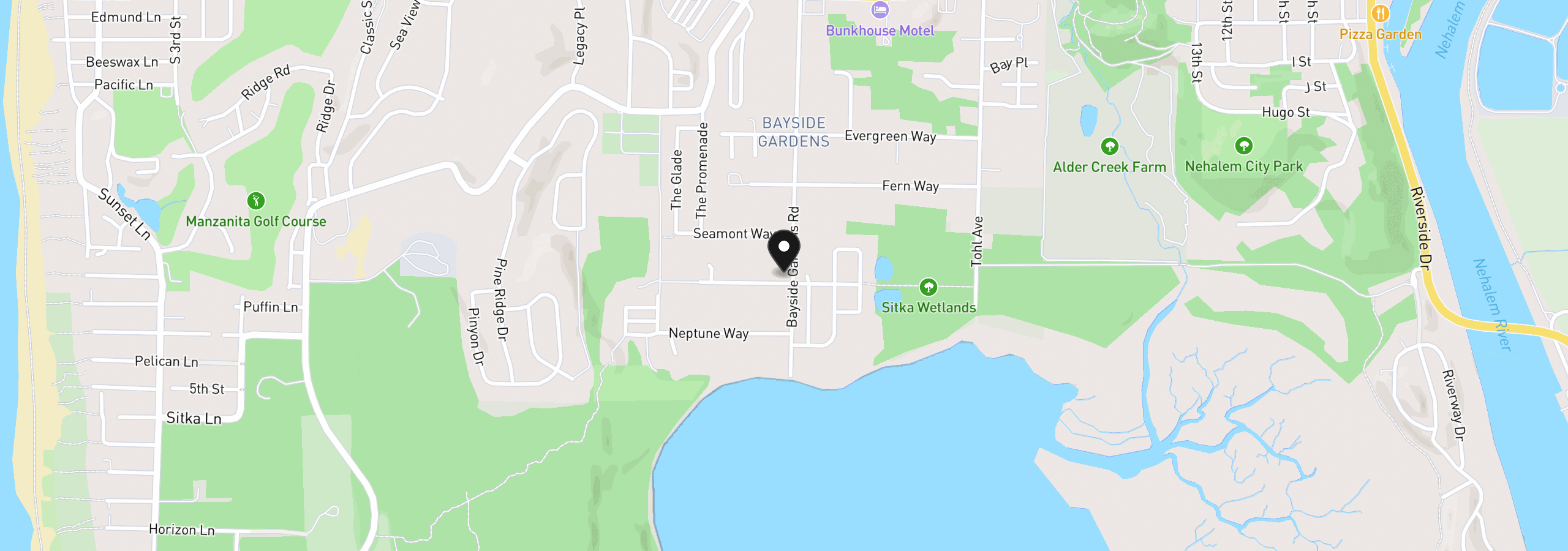 Map showing the location of 11090 Ocean Way, Nehalem, OR 97131