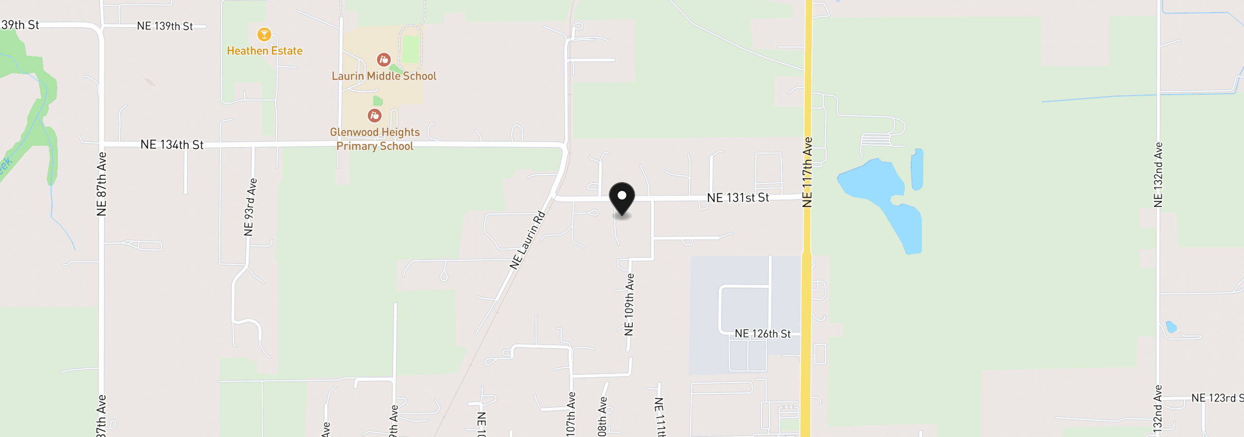 Map showing the location of 10907 NE 131st St, Vancouver, Wa 98662