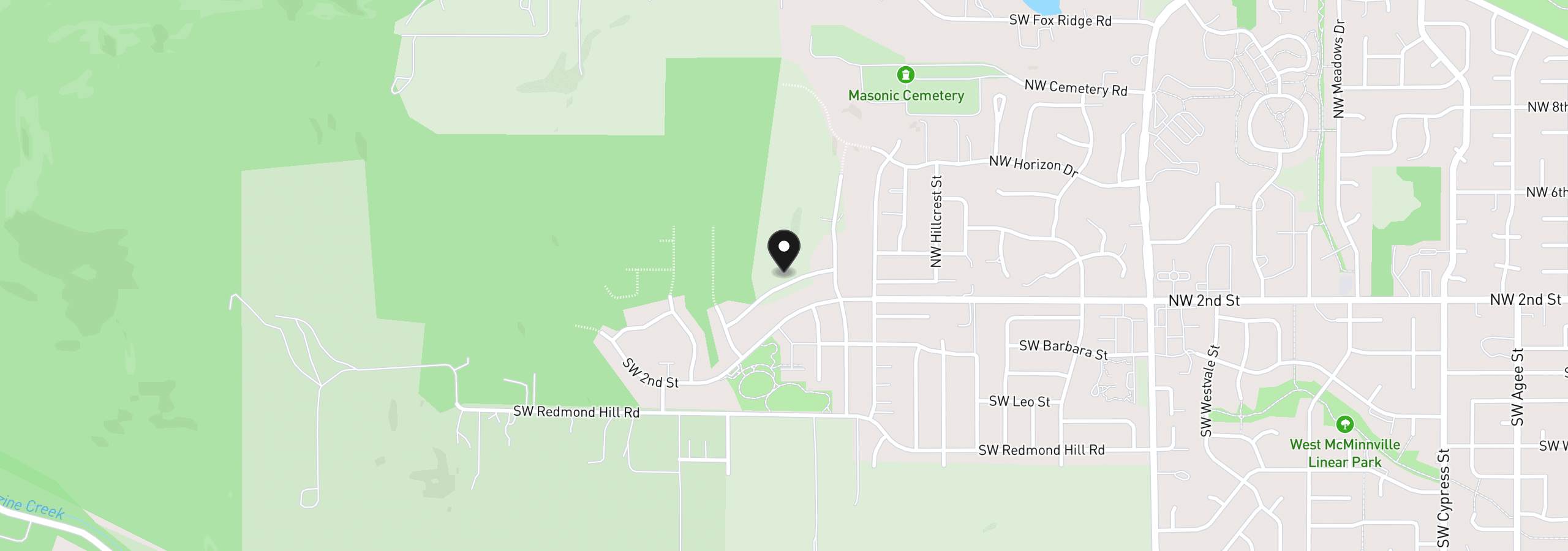 Map showing the location of 2837 NW Mt Ashland Ln, McMinnville, OR 97128