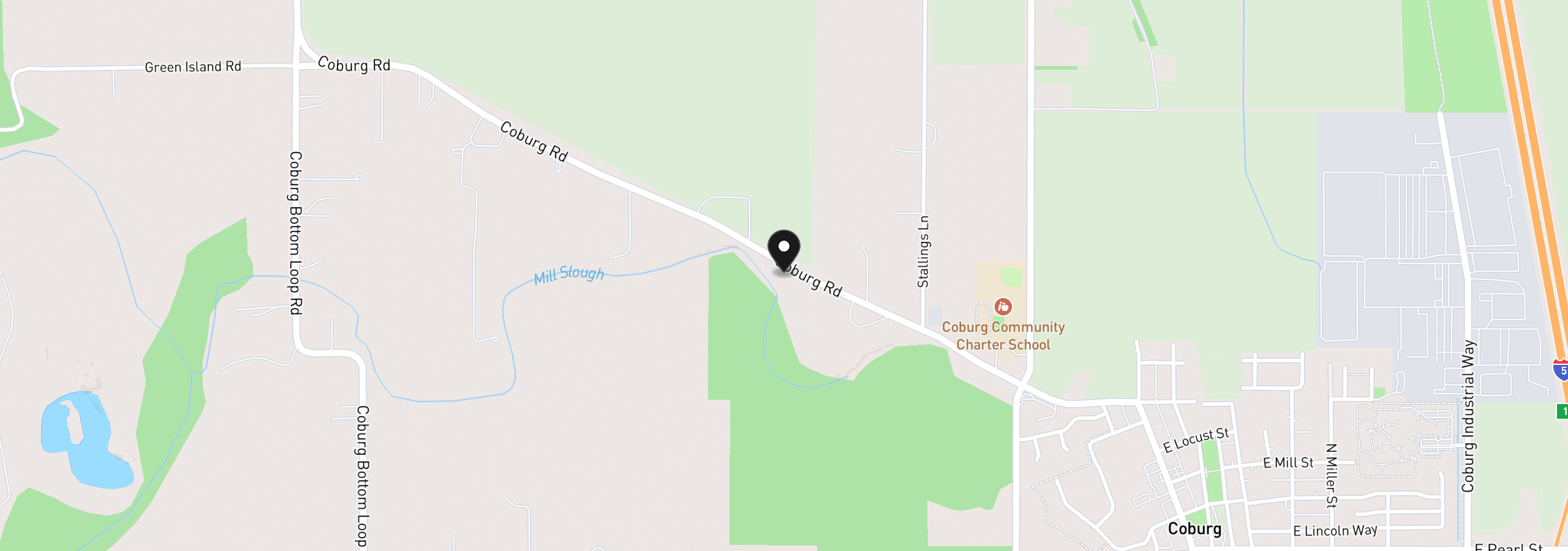 Map showing the location of 91328 Coburg Rd, Eugene, OR 97408