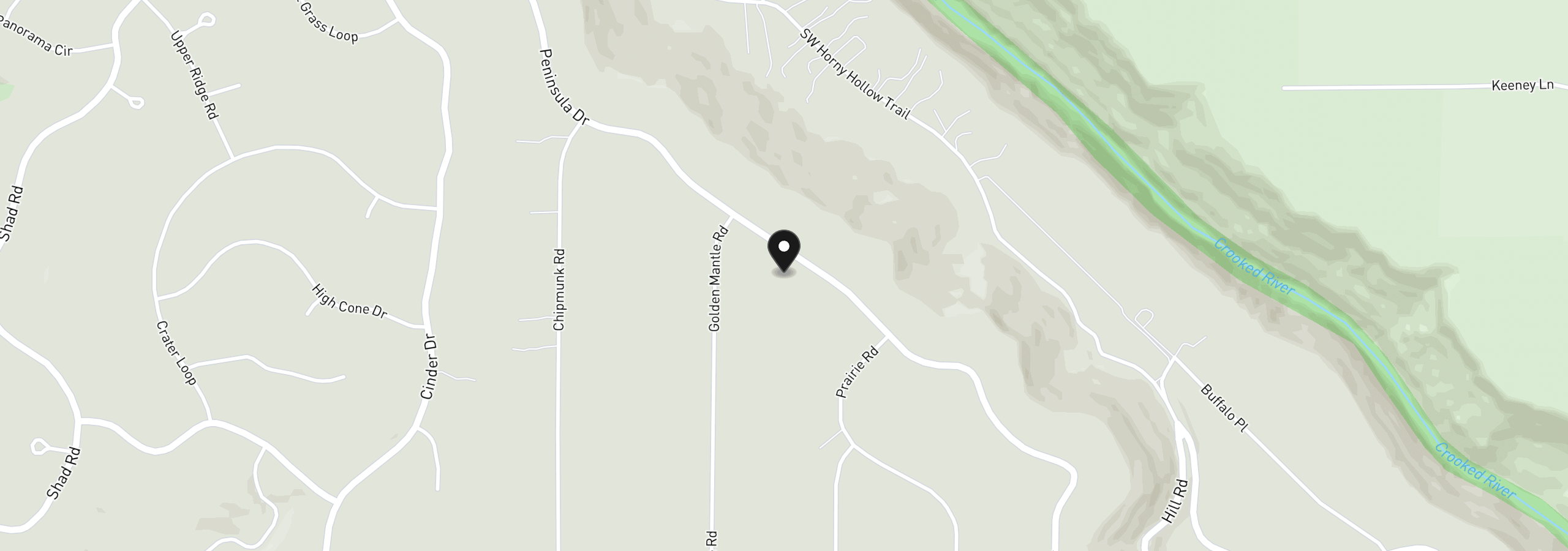Map showing the location of 14204 SW Peninsula Dr, Terrebonne, OR 97760
