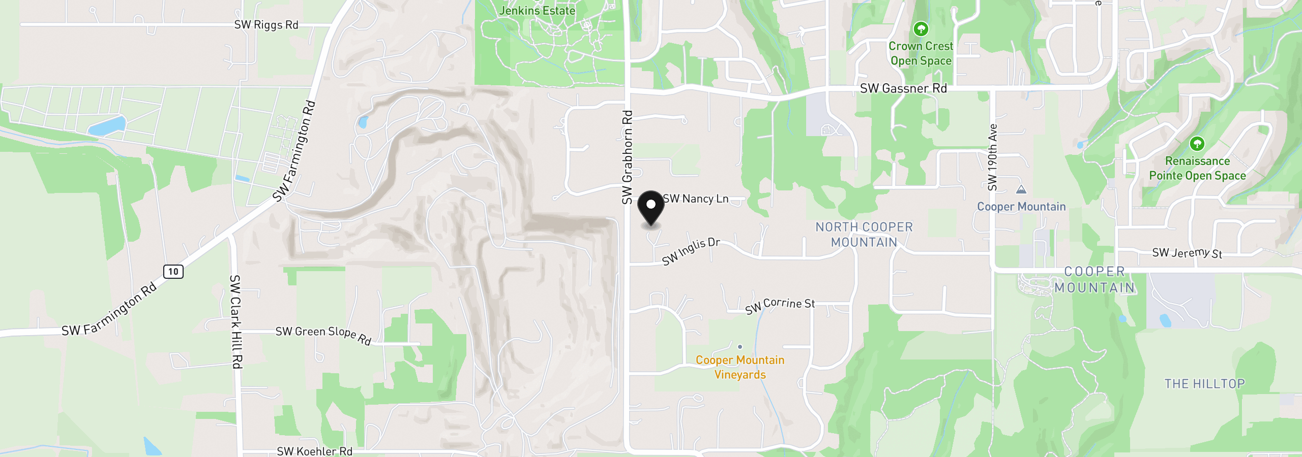 Map showing the location of 20417 SW Inglis Dr, Beaverton, OR 97007
