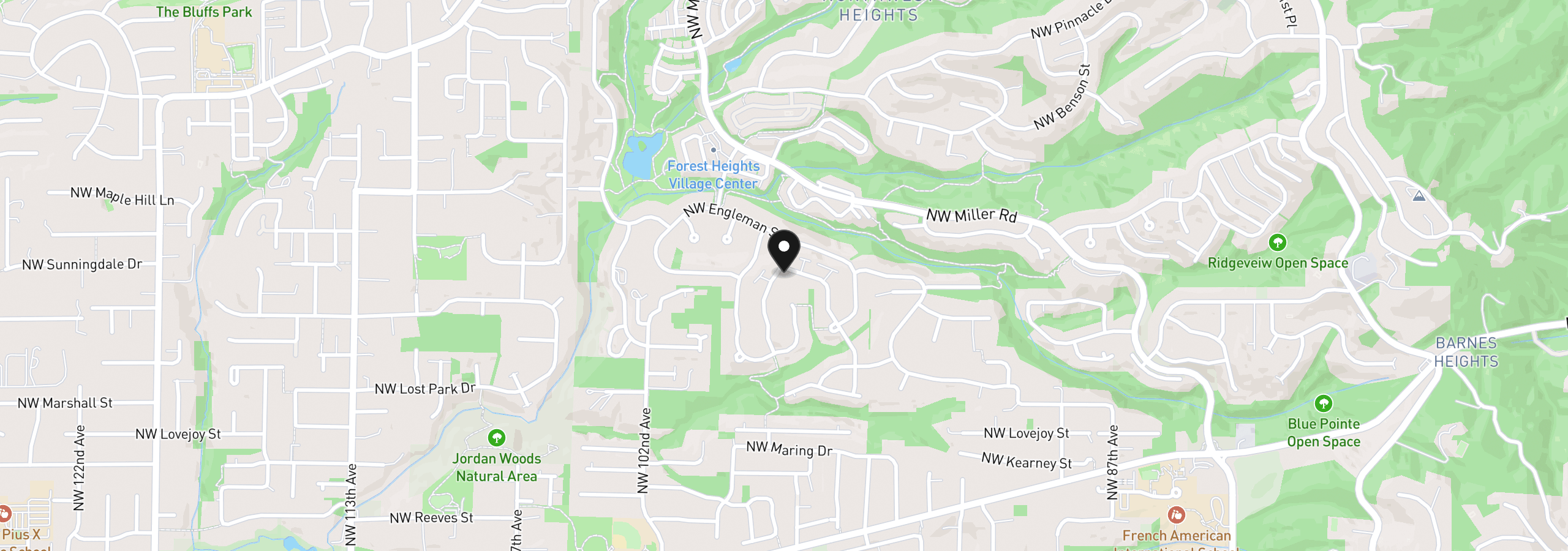 Map showing the location of 1532 NW Slocum Way, Portland, OR 97229