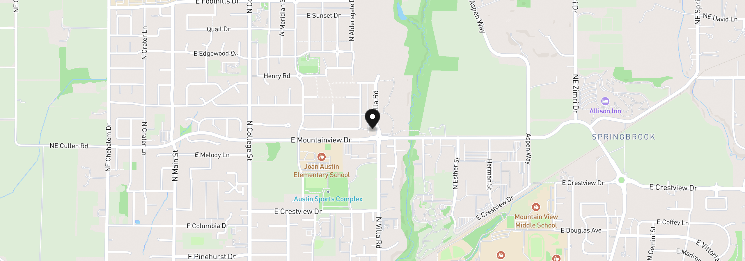 Map showing the location of 2445 N Villa Rd, Newberg, OR 97132