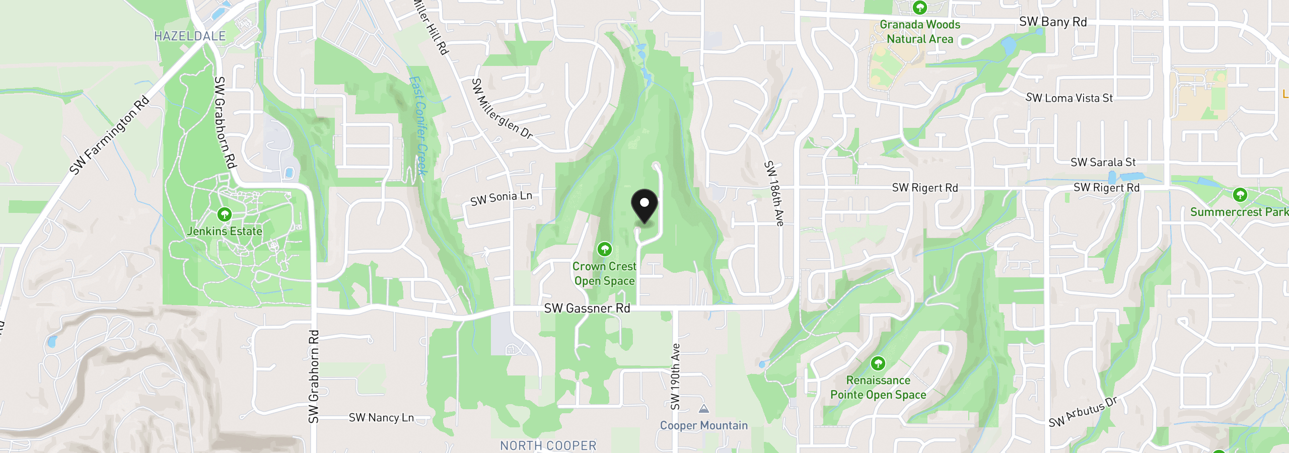 Map showing the location of 8150 SW 191st Pl, Beaverton, OR 97007