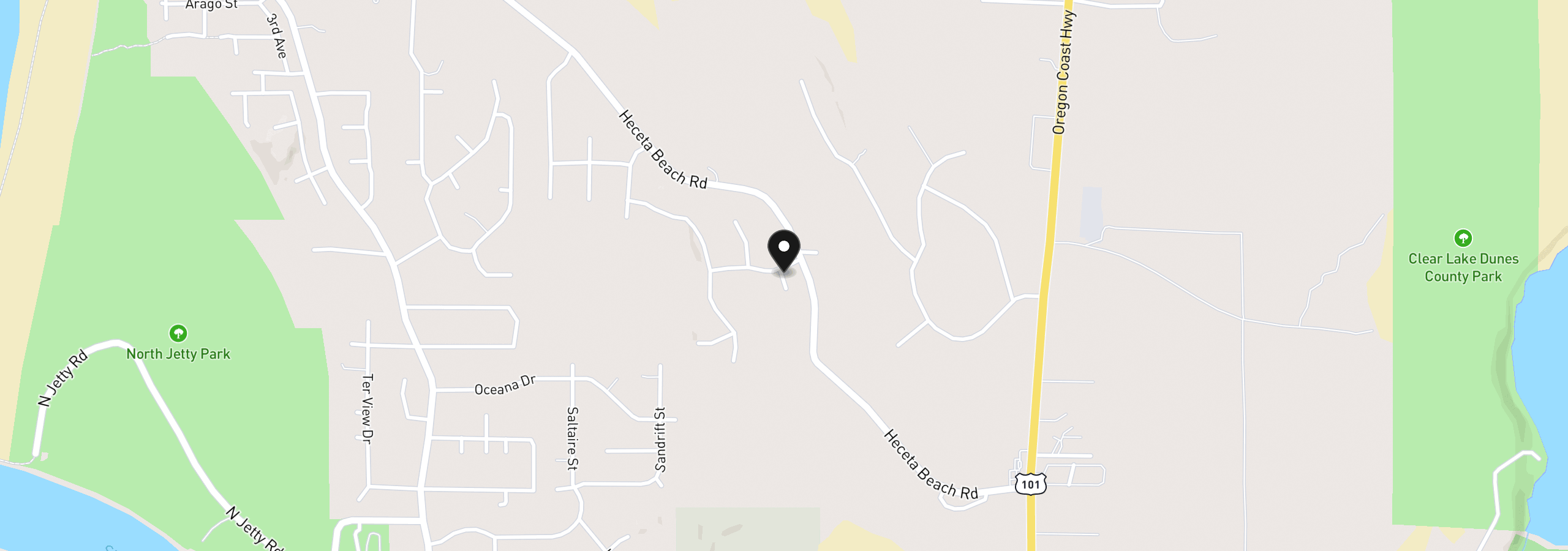 Map showing the location of 87981 Wood Lake Way, Florence, OR 97439