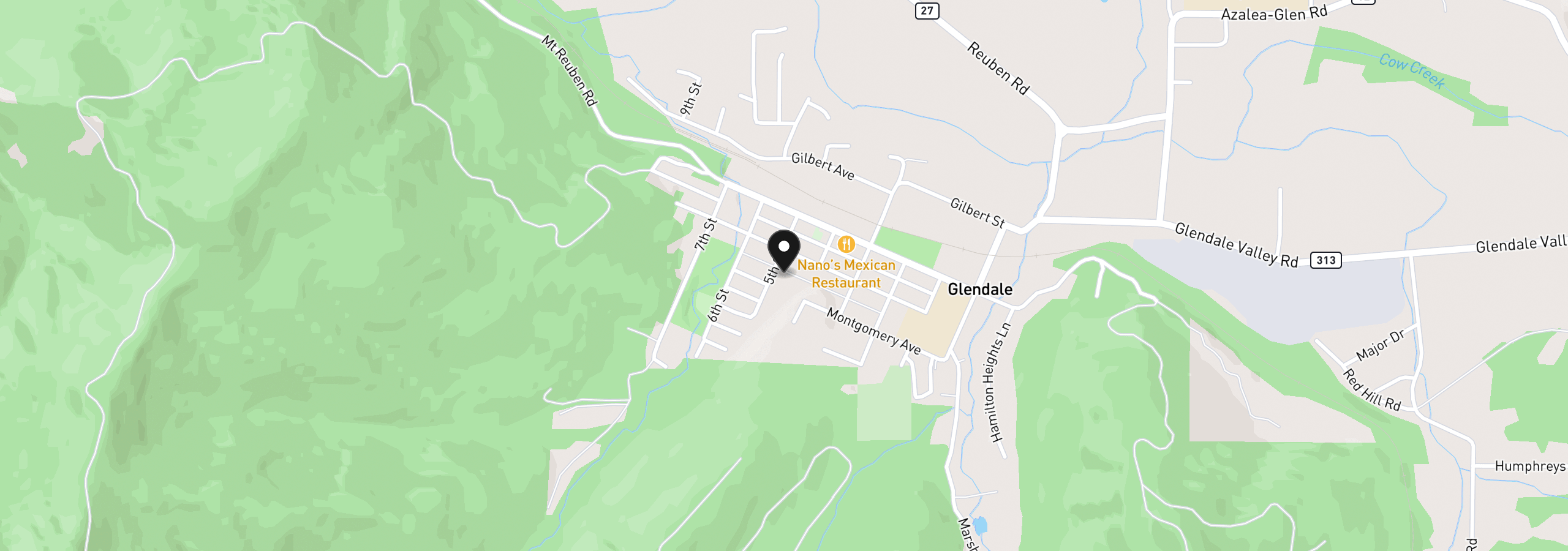 Map showing the location of 252 5th St, Glendale, OR 97442