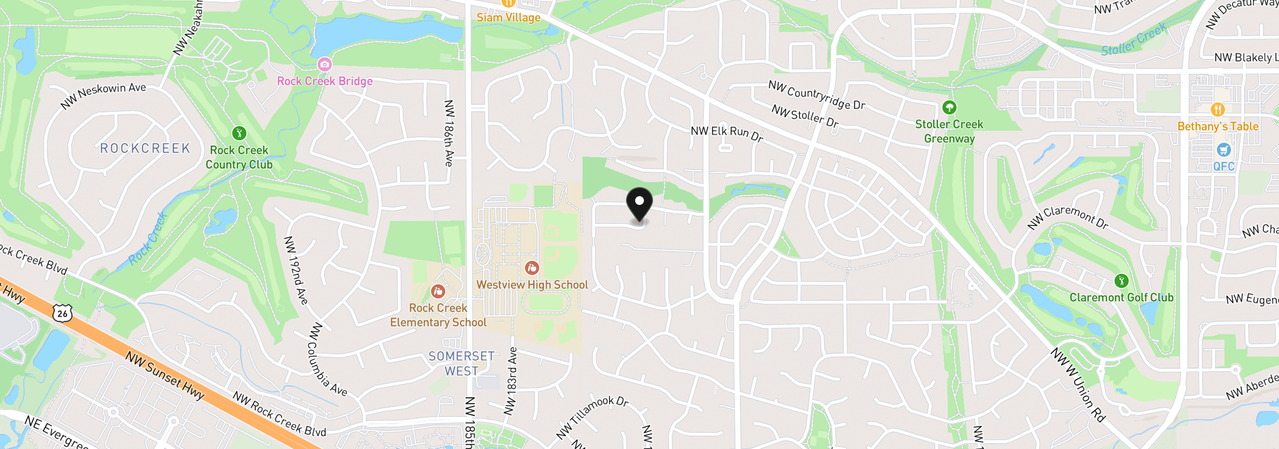 Map showing the location of 4377 NW 178th Ave, Portland, OR 97229