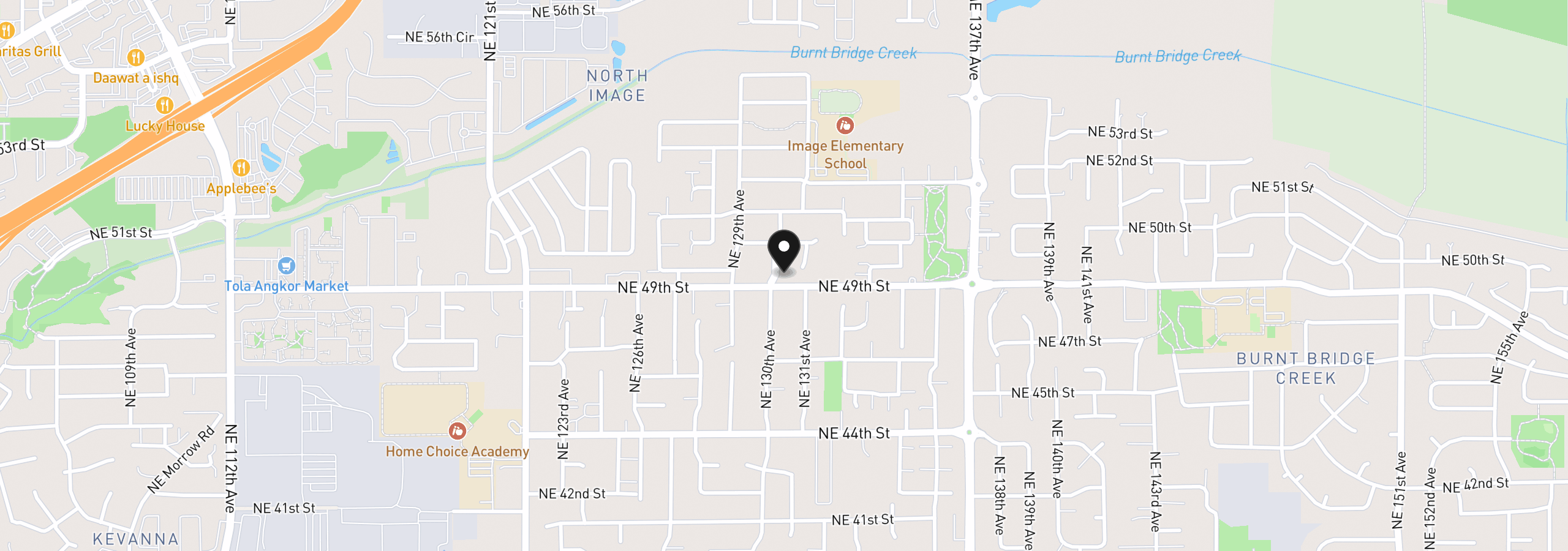 Map showing the location of 4901 NE 130th Ave, Vancouver, Wa 98682