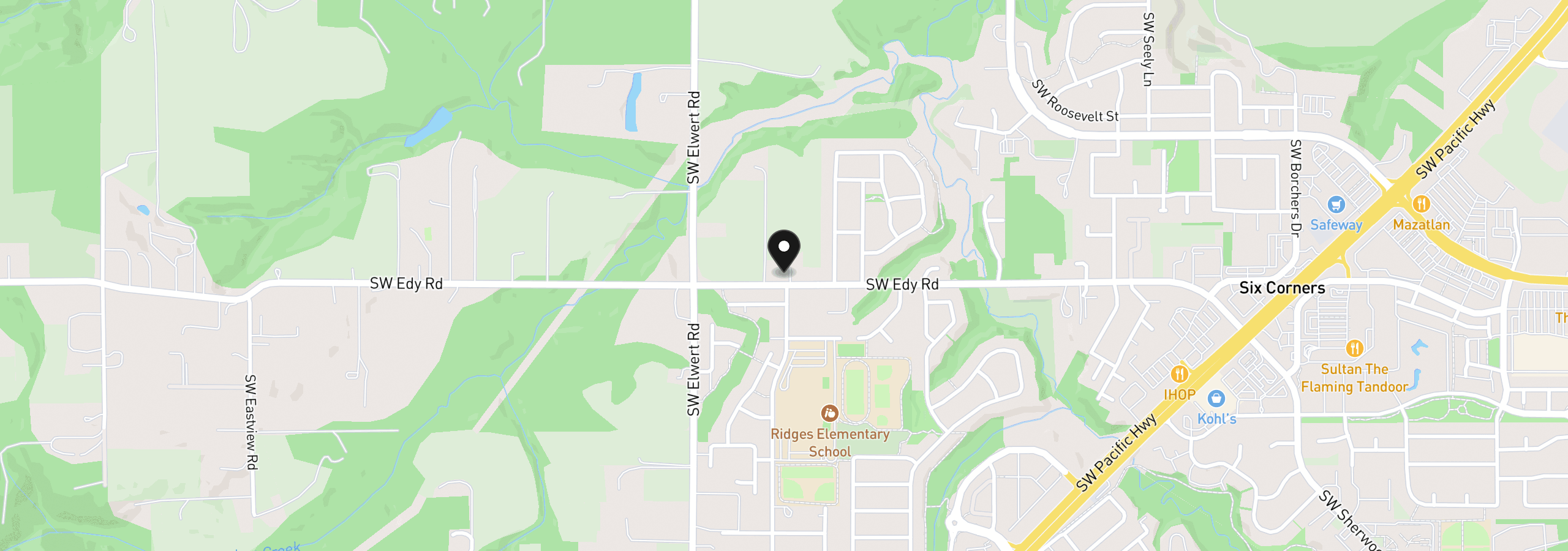 Map showing the location of 18201 SW Edy Rd, Sherwood, OR 97140