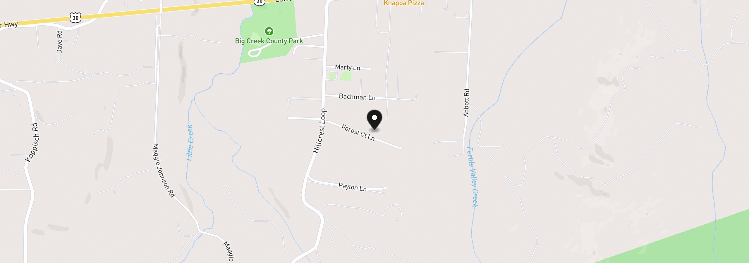 Map showing the location of 92427 Leaf Court Dr, Astoria, OR 97103