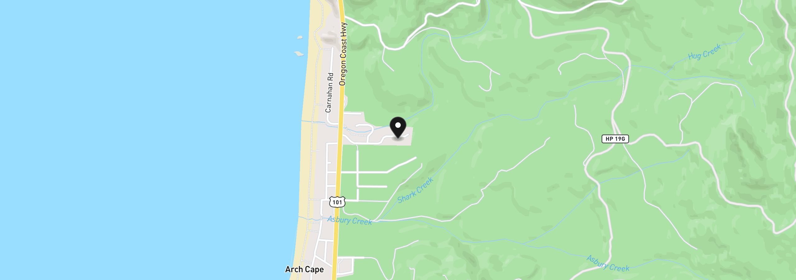 Map showing the location of 32106 Buena Vista Dr, Arch Cape, OR 97102