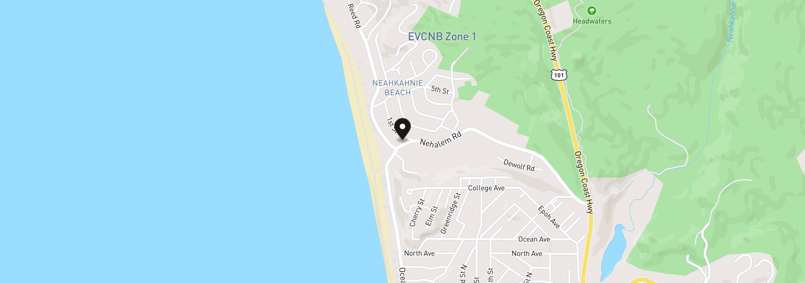 Map showing the location of 8090 Nehalem Rd, Manzanita, OR 97130