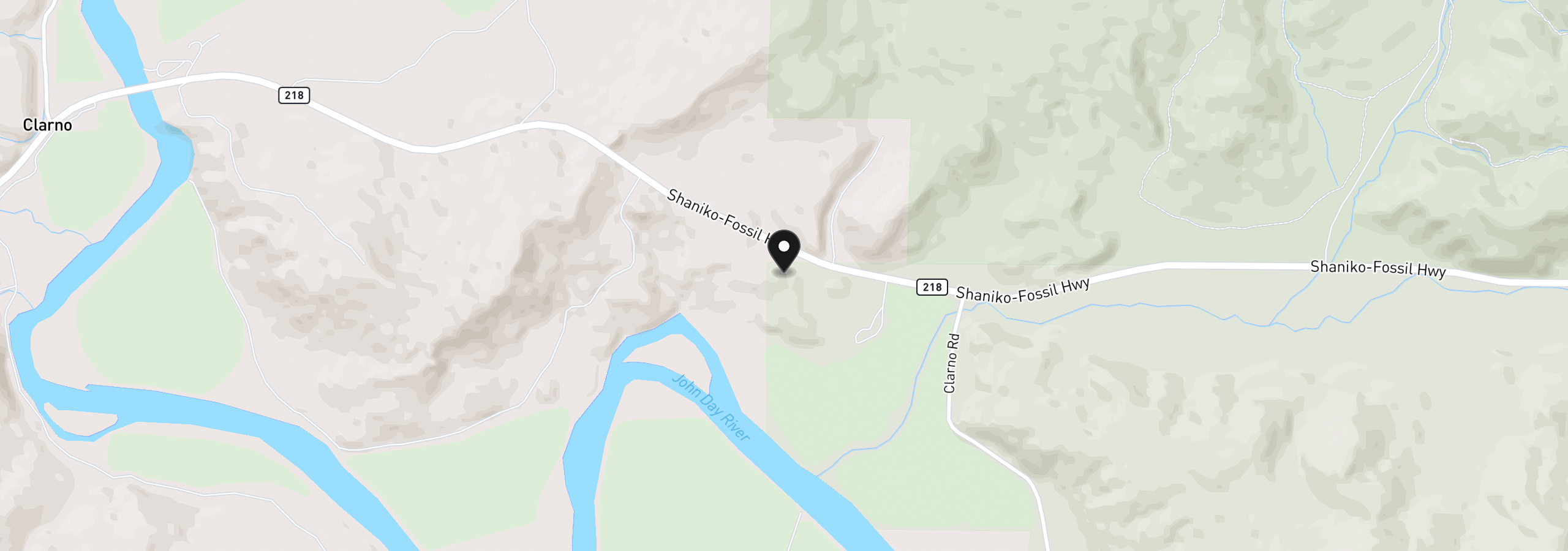 Map showing the location of Clarno Hwy 218, Unknown, OR 97830