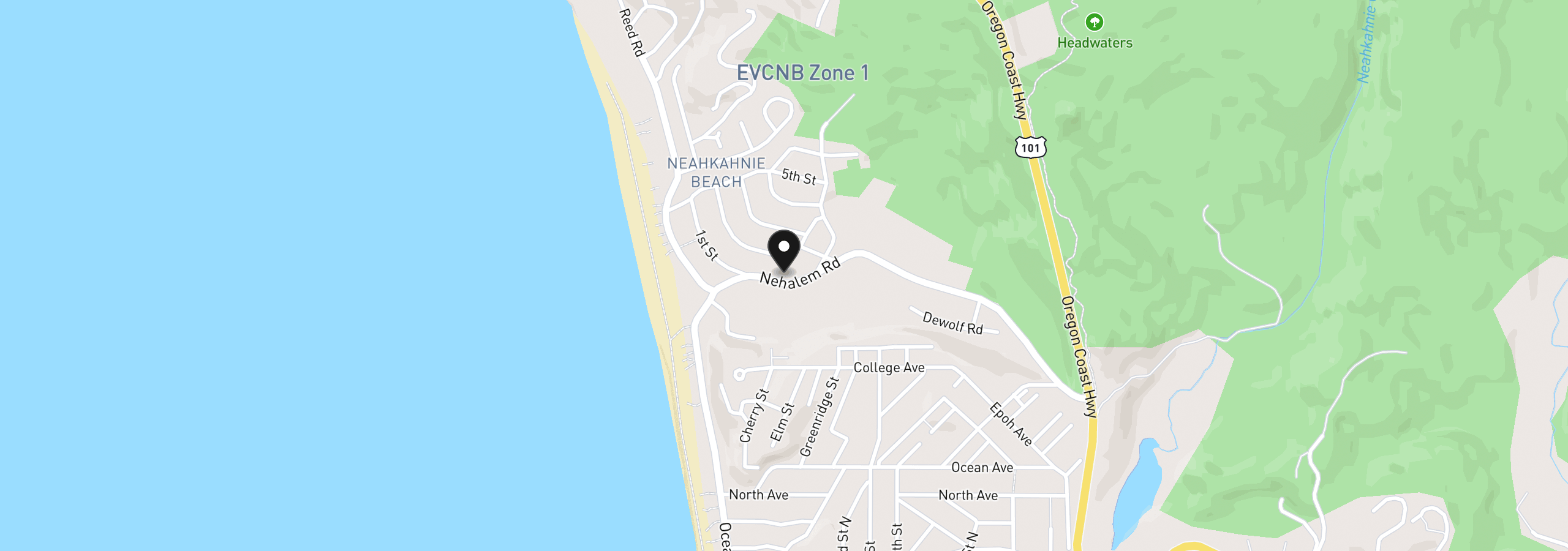 Map showing the location of 8180 Nehalem Rd, Manzanita, OR 97130