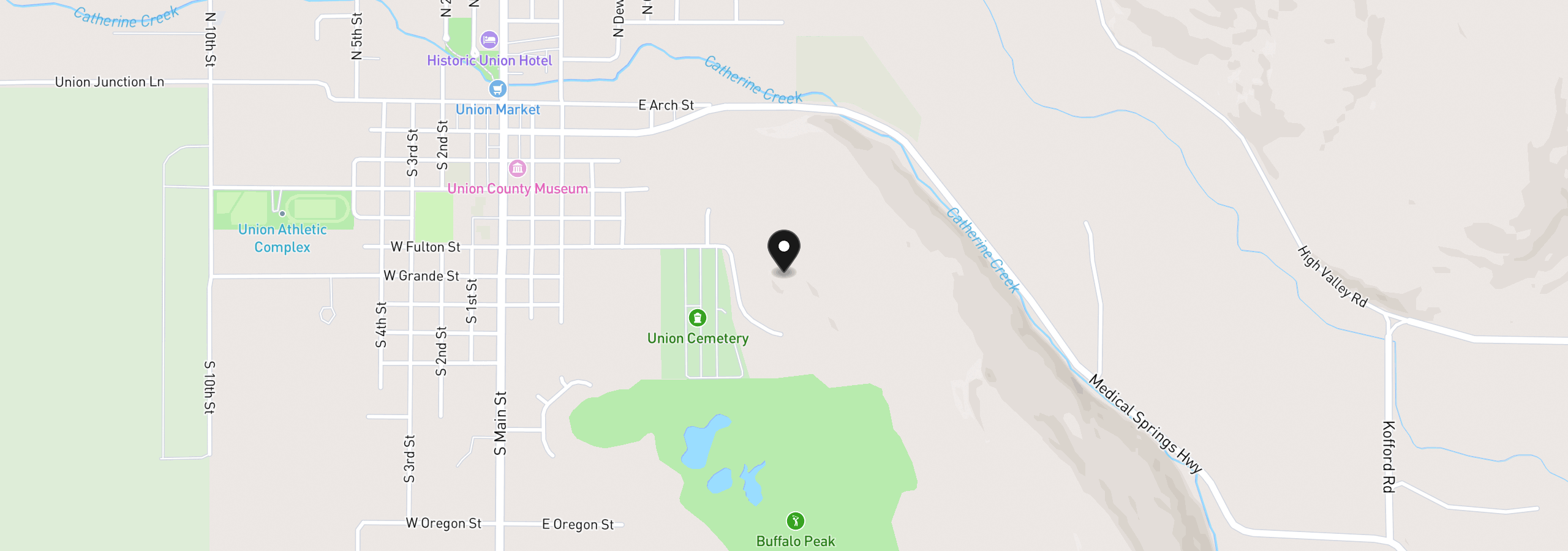 Map showing the location of Fulton, Union, OR 97883