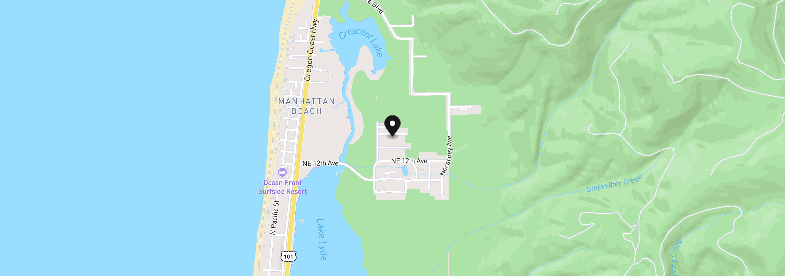 Map showing the location of 1029 NE 14th Ave, Rockaway Beach, OR 97136