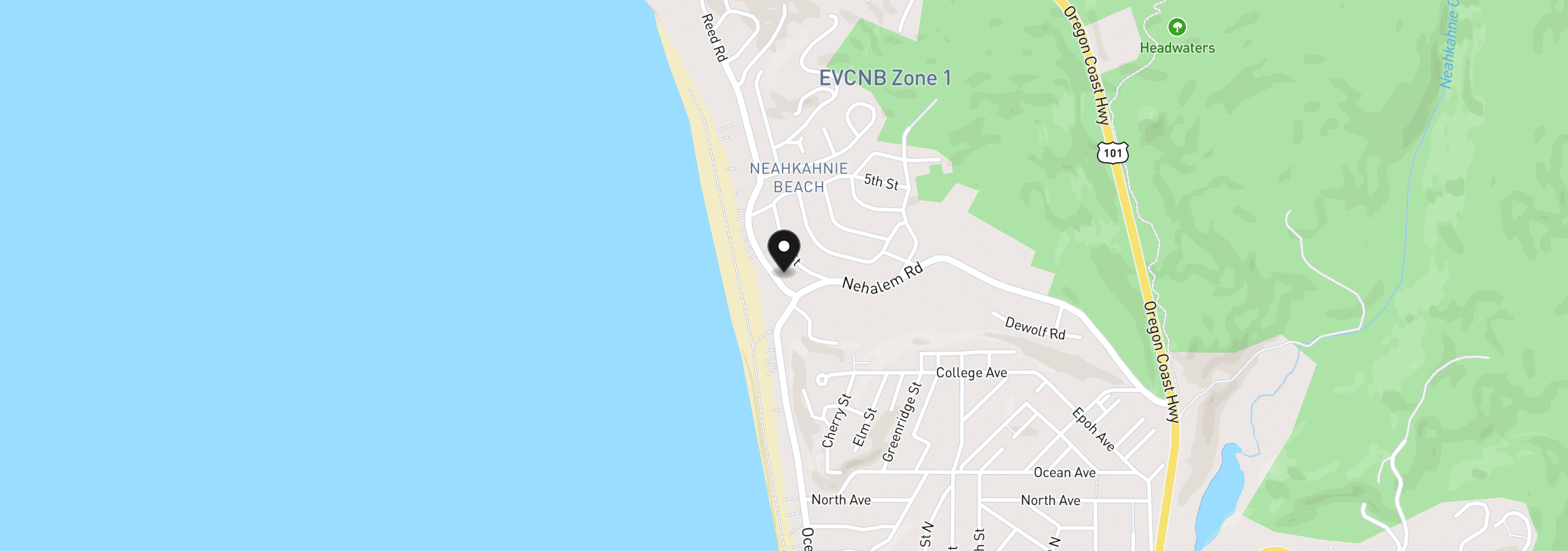 Map showing the location of 37275 Beulah Reed Rd, Manzanita, OR 97130
