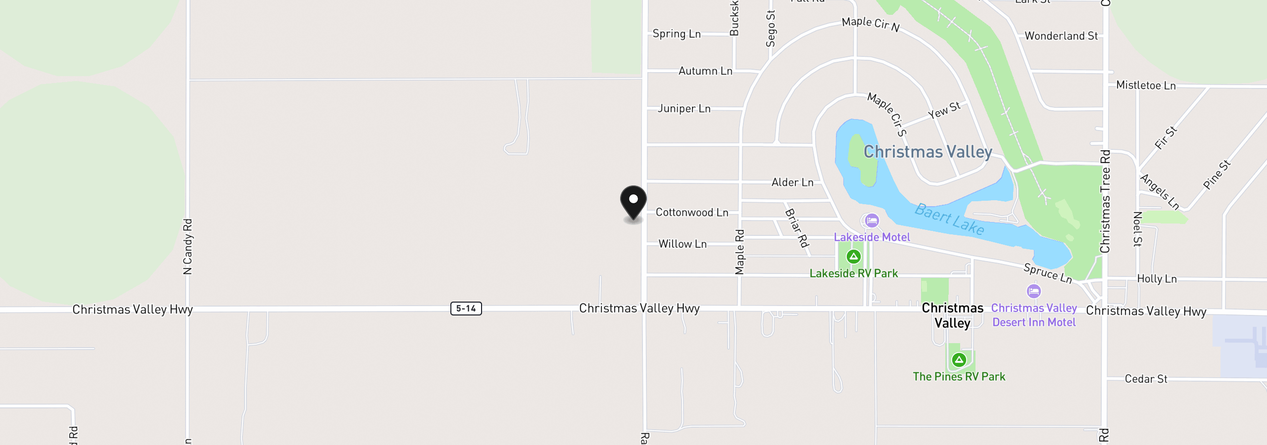 Map showing the location of 57366 N Rainbow Rd, Christmas Valley, OR 97641