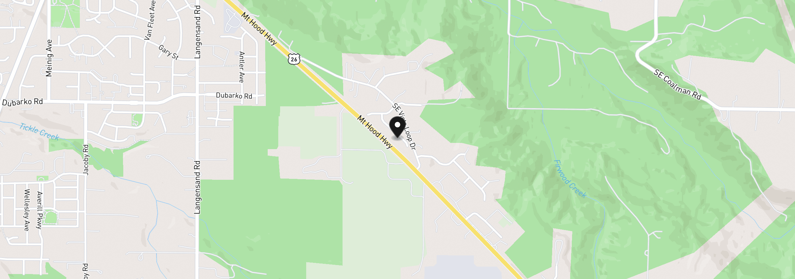 Map showing the location of 41520 Metolius Ave, Sandy, OR 97055
