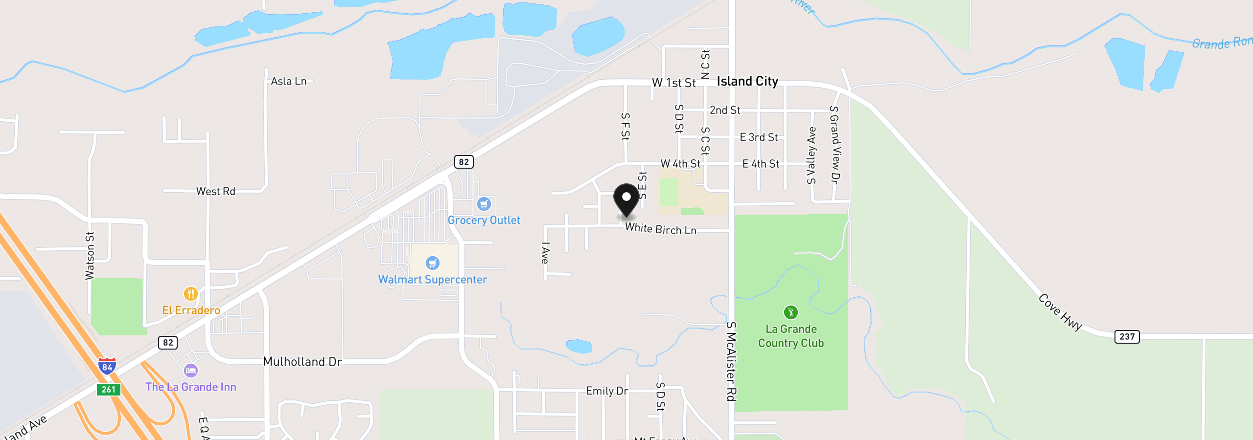 Map showing the location of 10413 F Ave, Island City, OR 97850