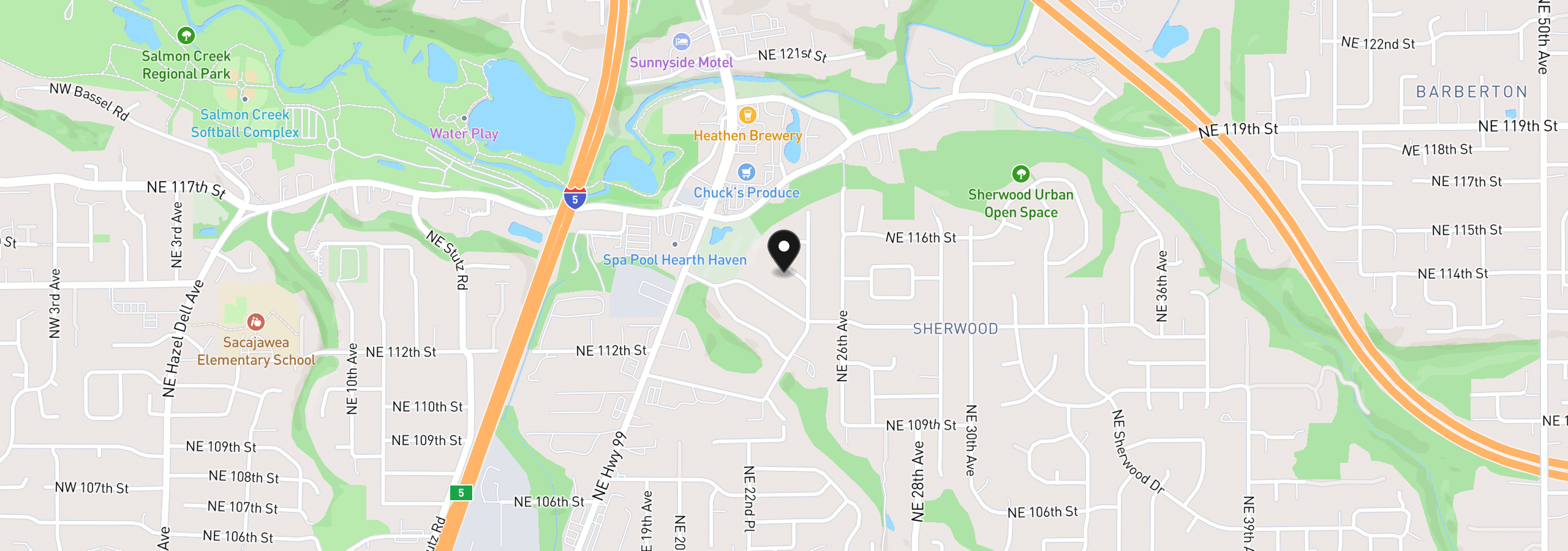Map showing the location of 11410 NE Summit Ridge Dr, Vancouver, Wa 98686