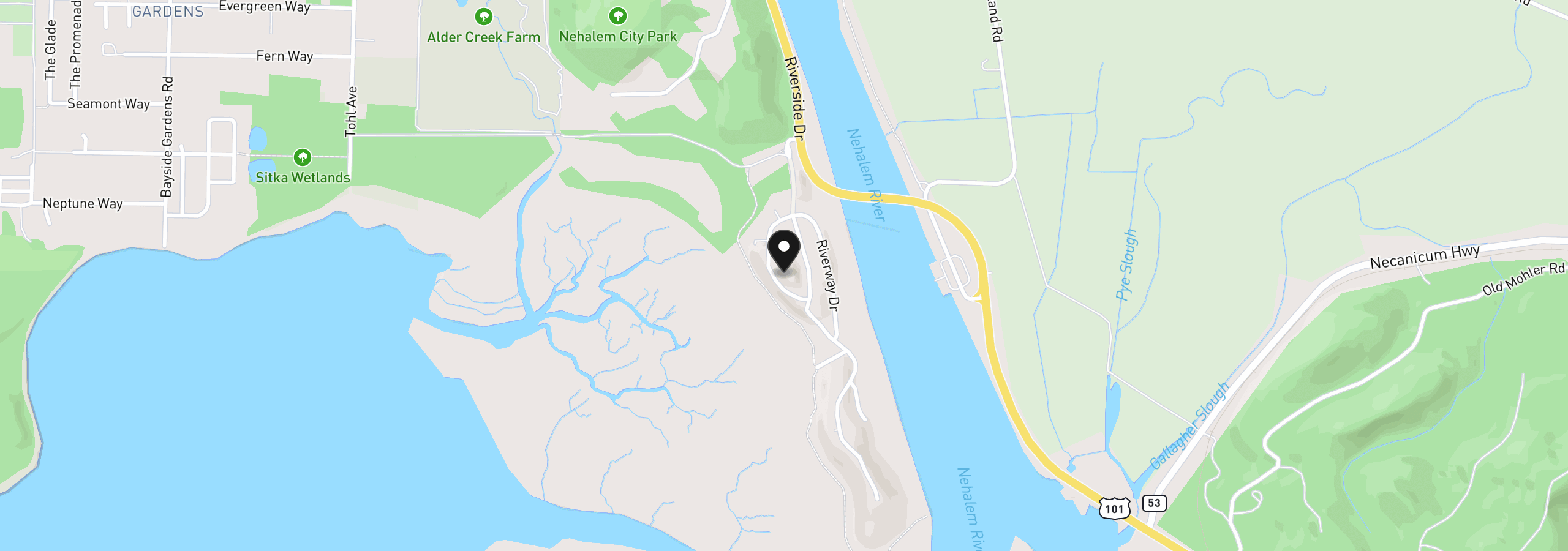 Map showing the location of 34715 Bayloop Rd, Nehalem, OR 97131