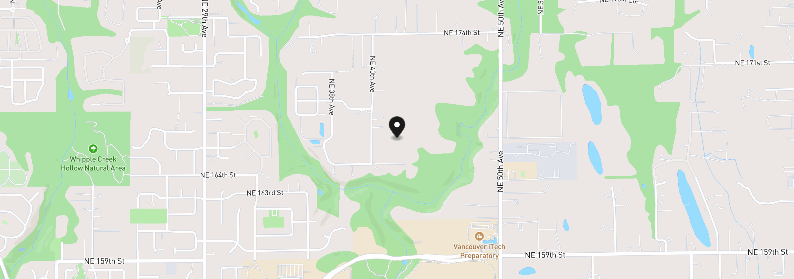 Map showing the location of 4307 NE 165th Cir, Vancouver, Wa 98686