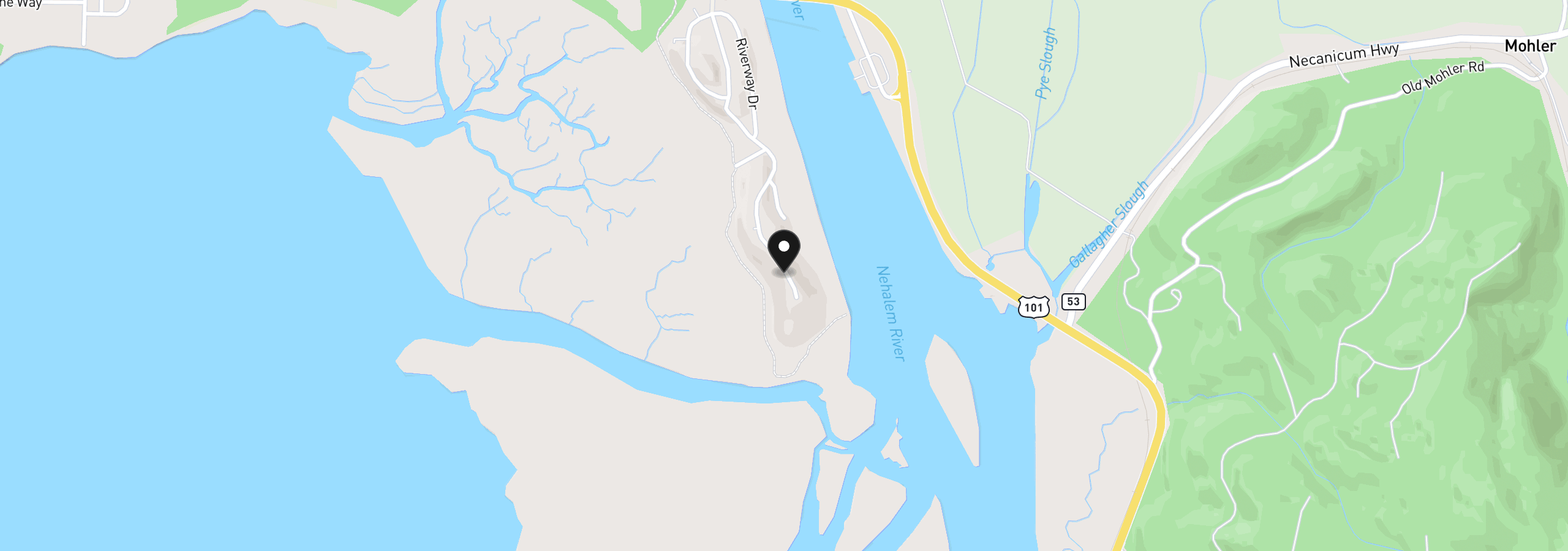 Map showing the location of 48 Nehalem Point Dr, Nehalem, OR 97131