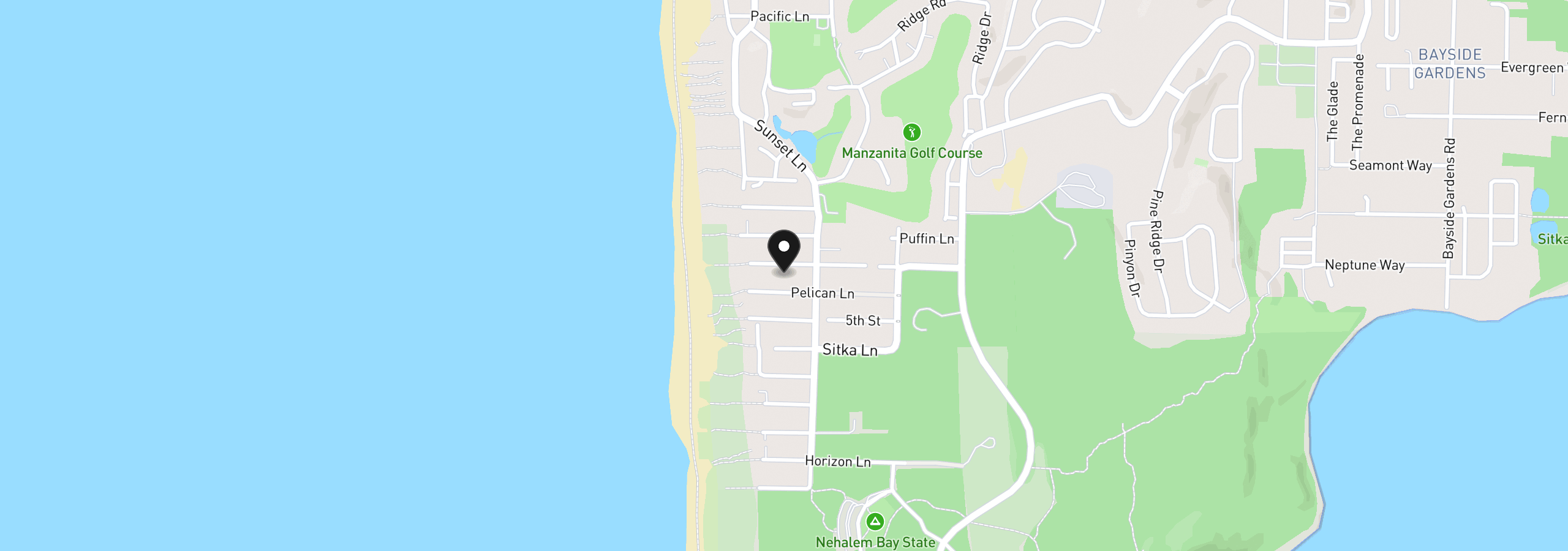 Map showing the location of 8914 Pelican Ln 3, Manzanita, OR 97130