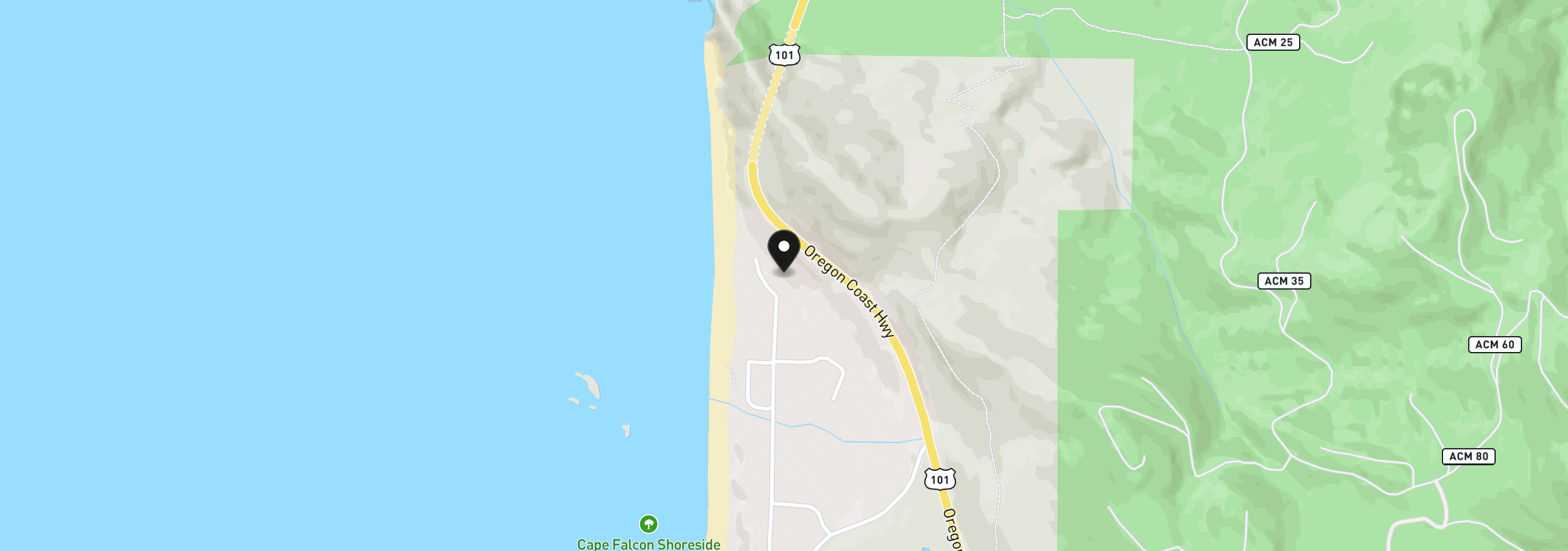 Map showing the location of 79519 Ray Brown Rd, Cove Beach, OR 97102