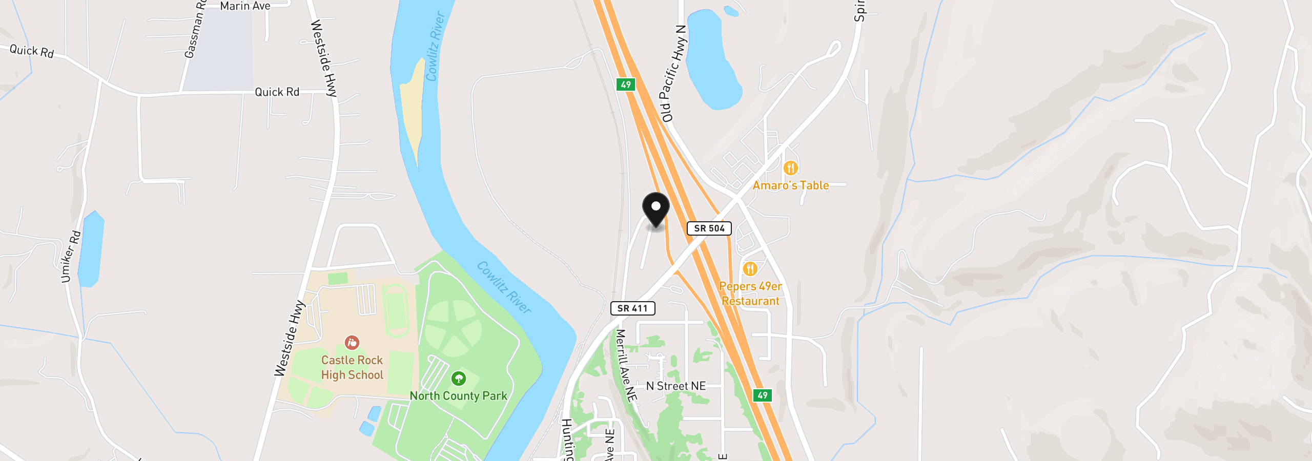 Map showing the location of 1060 Cowlitz View Ct, Castle Rock, Wa 98611