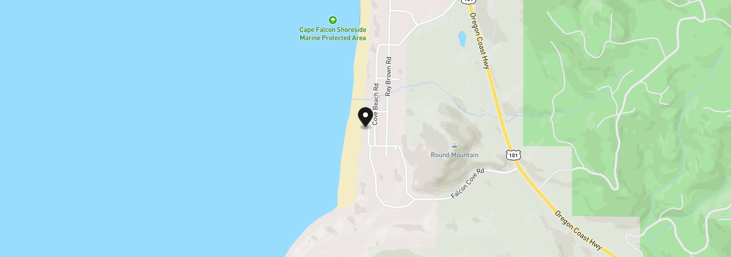 Map showing the location of Tide Ave, Arch Cape, OR 97102