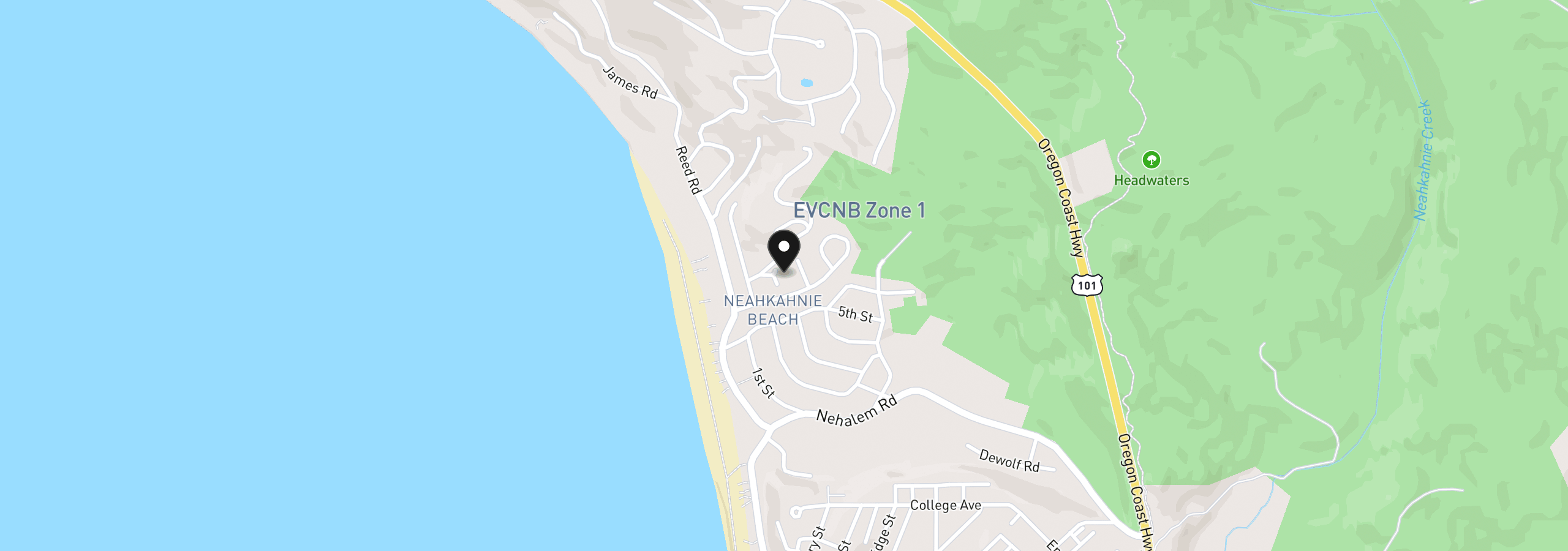 Map showing the location of Beeswax Trail 2401, Manzanita, OR 97130