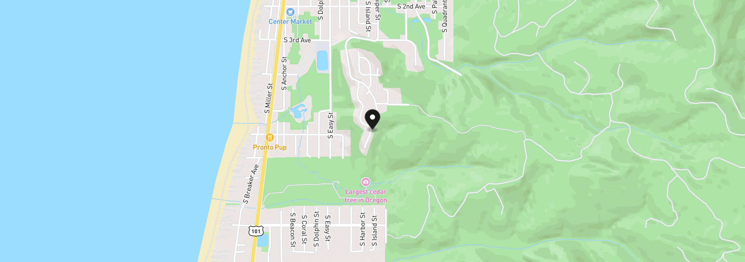 Map showing the location of 00 Pacific View Dr, Rockaway Beach, OR 97136