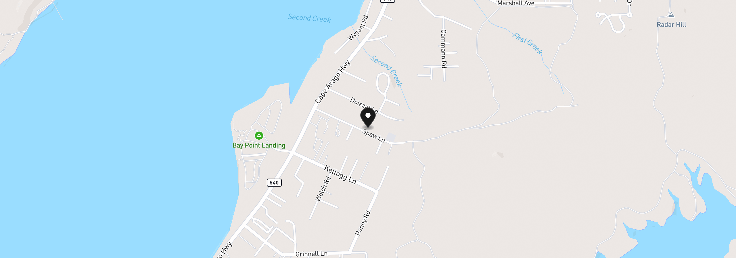 Map showing the location of 91511 Spaw Ln, Coos Bay, OR 97420